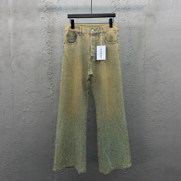 Acne Green and Yellow Flare Jeans - Picture 1 of 7